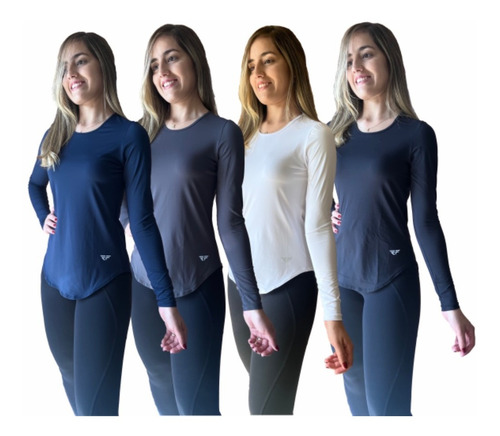 Imagem 2 de 8 de Blusa Feminina Térmica Comprida Segunda-pele Uv+ Dry-fit