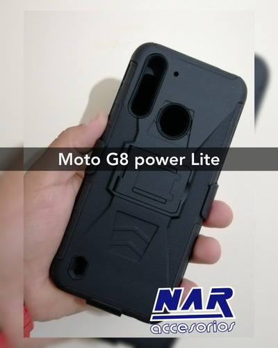 Funda Clip Uso Rudo Motorola  Moto G8 Power Lite+ Mica 