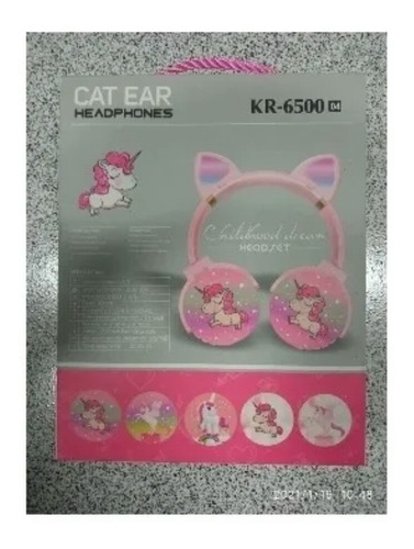 Audifonos Inalambricos Led Unicornio Oreja De Gato Cat Niña