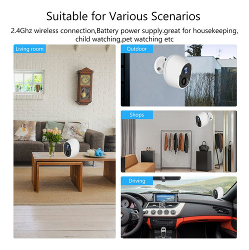 Batería Recargable Cámara De Seguridad 2.4g Wifi Inalámbrico