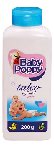Talco Infantil Baby Poppy Pele Suave E Macia 200 G