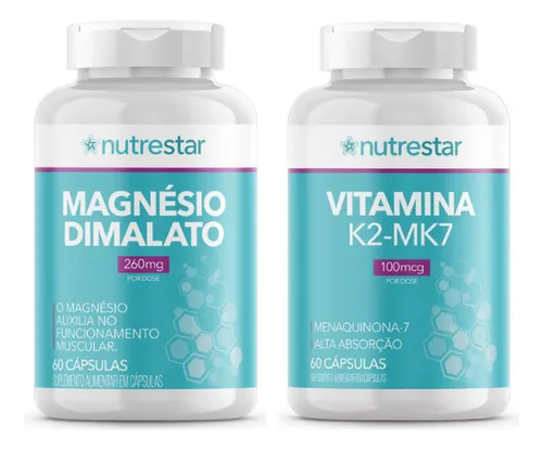 comprar Magnésio Dimalato 260mg + Vitamina K2mk7 100mcg - Nutrestar