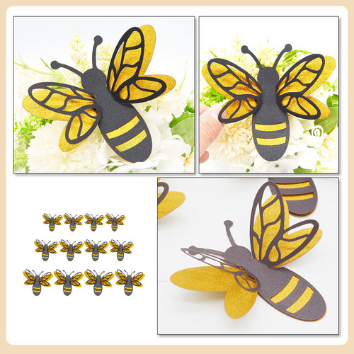 1 Conjunto De Ornamentos De Abelhas 3d Com Padrão De Abelha,