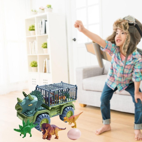 Juego De Juguetes Con Carrito De Transporte De Dinosaurios