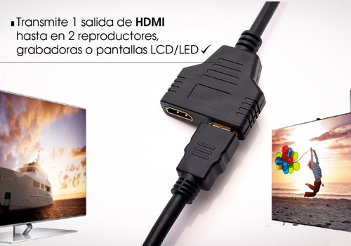 Splitter Hdmi 1x2 Cable Adaptador Derivador 1080p Espejo