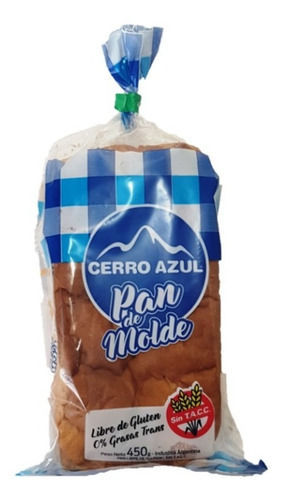 Pan Cerro Azul Sin T.a.c.c Sin Gluten 450g Sin Gluten Original (Azul)