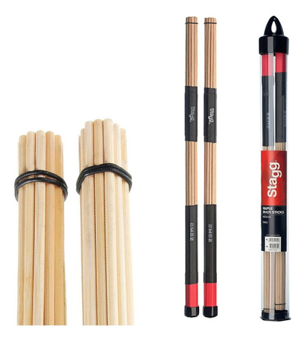 Palillos Bateria Hot Rods De Maple Fino Stagg Sms1 + Estuche