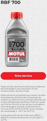 Fluido Freio Motul Rbf 700 Factory Line Dot 4 Alta Potência