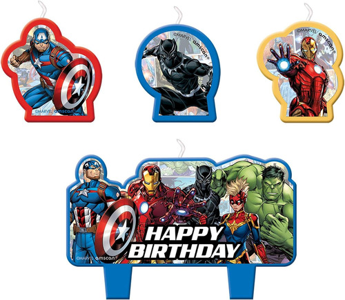 Marvel Avengers - Juego De Velas De Cumpleaños De 1.4 X 1.7 