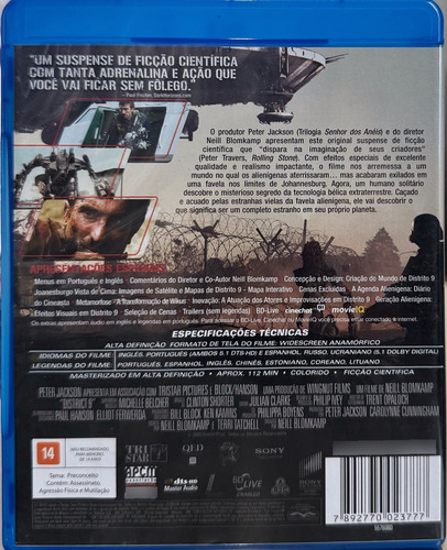 Blu-ray Distrito 9 - Neill Blomkamp - Sony Pictures