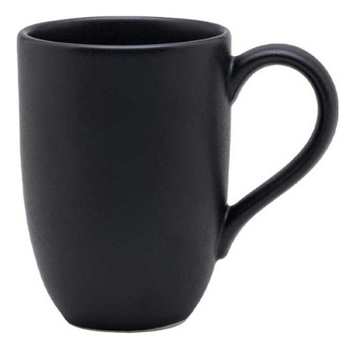Taza Oxford plana negra satinada de 350 ml