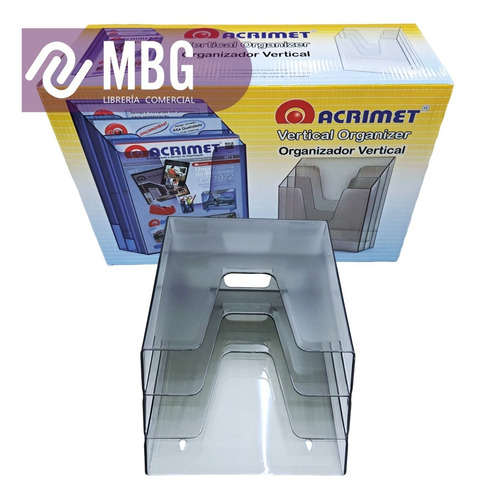 Imagen 3 de 7 de Organizador Vertical Triple Acrimet Para Mesa O Pared