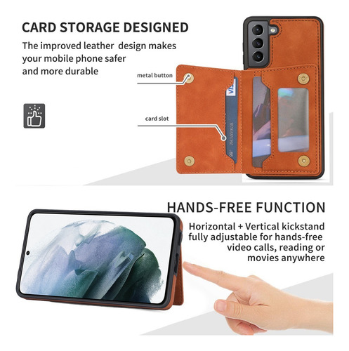 B Funda De Tarjeta Wallet For Samsung S21 Fe S21 Ultra Plus
