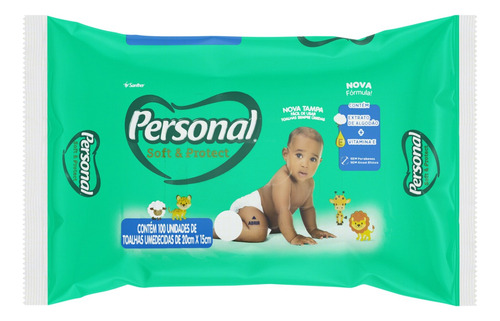 Toalhas umedecidas Personal Soft & Protect em pacote 100 u