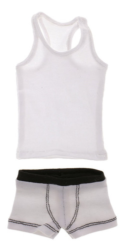 1: 6 Escala Ropa De Hombre Chaleco Blanco Y Ropa Interior