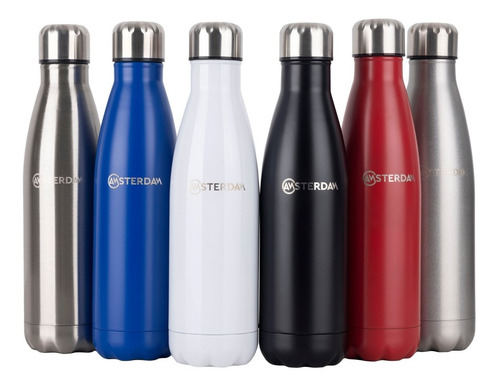 Imagen 3 de 5 de Botella Termica Doble Pared En Acero Inox 500 Ml - Amsterdam
