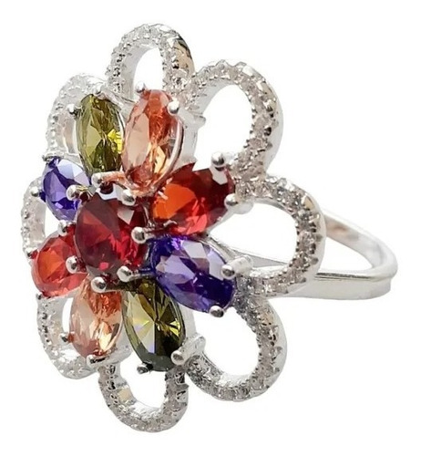 Anillo Plata 925 Cubic Micro Pave Zirconia Y Colores Anpl963