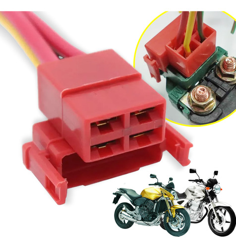 Kit 5 Chicotes Rele Partida Plug Conector Cdi Moto Honda