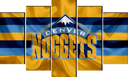 Cuadro 5 Piezas Los Nuggets De Denver Fut Americano Textura