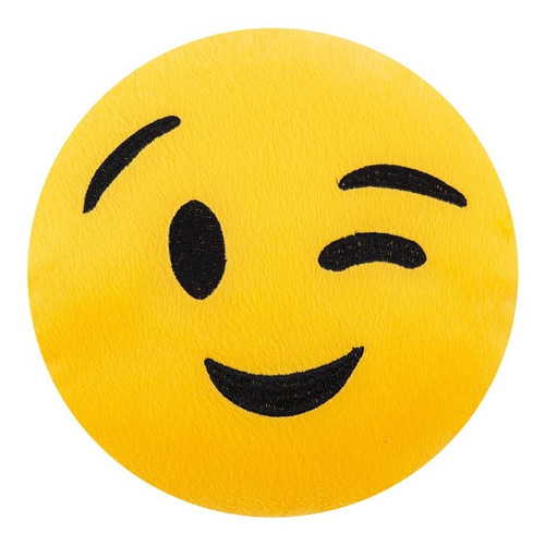 Almofada Bordada De Pelúcia Emoji/tamanho: 45 Cm X 45 Cm Cor Várias Desenho Do Tecido Beleza, Fechou