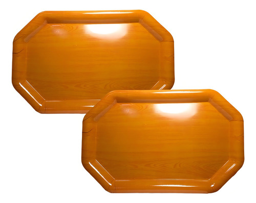 Bandeja De Mesa Servir Hexagonal 45x30cm Plástica Set X2
