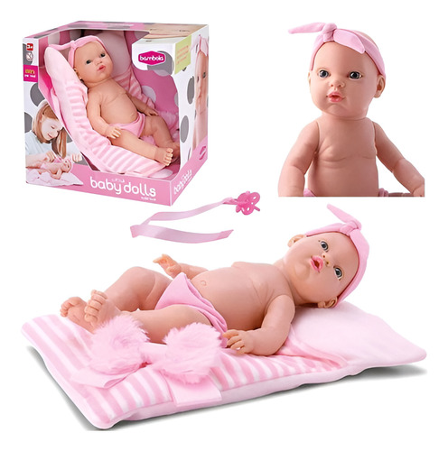 Boneca Bebê Reborn Banho Menina Mantinha Chupeta