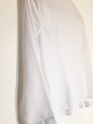 Imagen 9 de 9 de Blusa Blanca Manga Larga