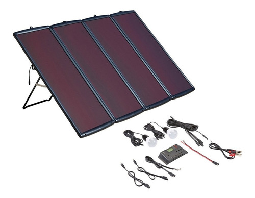 Kit De Panel Solar De Energia 100 Watts Color Negro