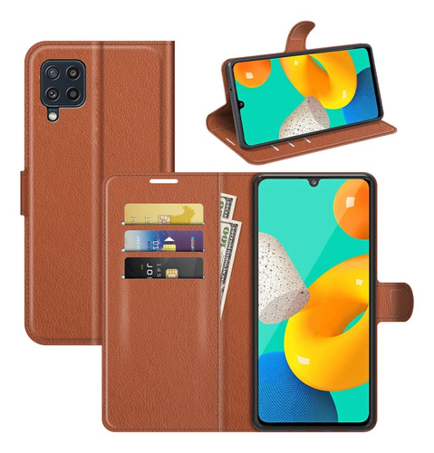 Funda Protectora De Tpu Para Galaxy M32 Litchi Texture Flip