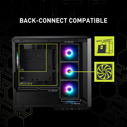 Funda Para Pc Msi Mag Pano M100r Pz Micro-atx Con 4 Ventilad