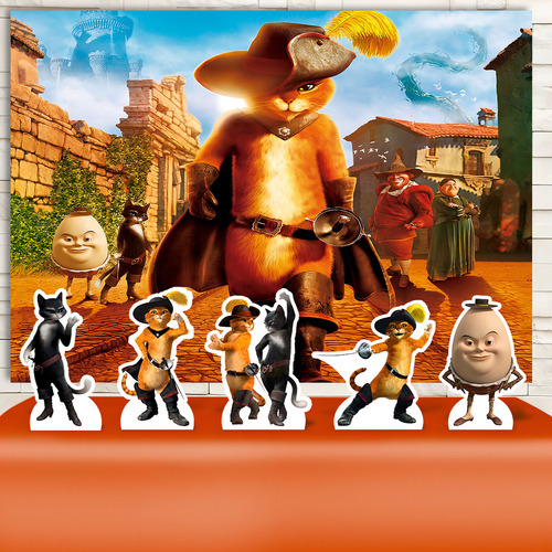 Kit Decoração De Festa Infantil Gato De Botas P