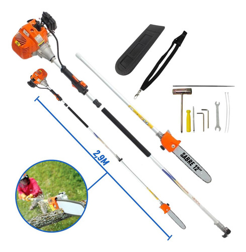 Podador De Galhos Vulcan Vp3300l Com Extensor 33cc 2t 1,3hp