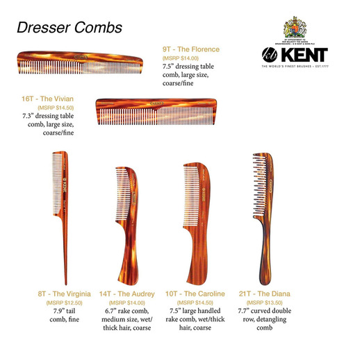 Pente De Mesa Para Pentear O Cabelo Kent 16t, Com Dentes ...
