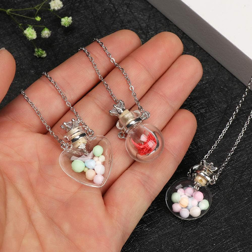 B Collares De Botella De Perfume En Forma De Corazón