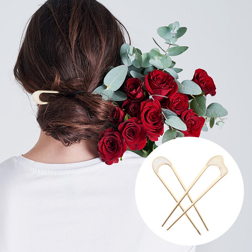 Grampos De Cabelo Em Forma De U, 2 Peças De Metal Em Forma