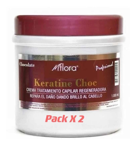 Pack X 2 Crema Capilar Keratine Chocolate Mflora 1 Kilo