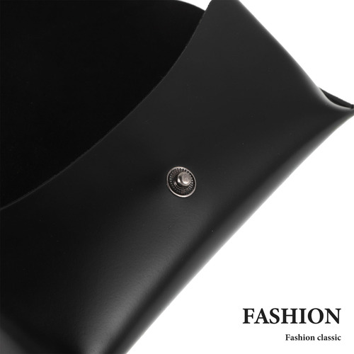 Funda De Gafas De Piel Sintética De Pu Suave Negra Para Muje