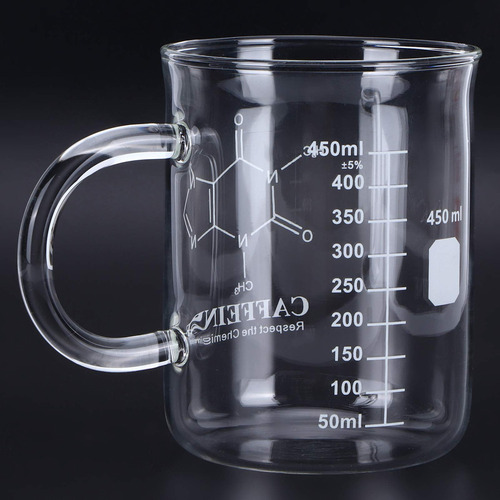 Taza De Café, Taza De Té De Vidrio Con Moléculas Químicas