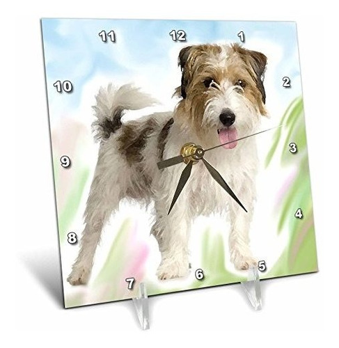 3drose Llc Reloj De Escritorio Jack Russell Terrier, 6 Por 6