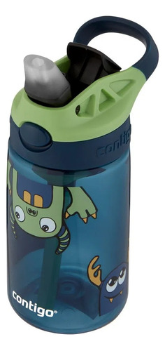 Garrafa De Agua Com Bico Kids Flip Monstro Contigo 414ml Cor Monstrinho Gizmo