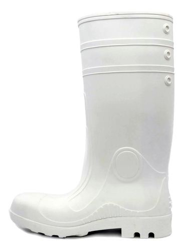 Bota Pvc Caña Larga Color Blanco Suela Blanca Con Punta