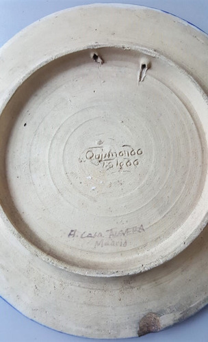 Imagen 3 de 3 de Cerámica Española Talavera Plato S. Xx. D 21 Art 7o 0047