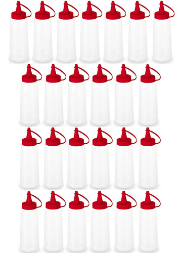 25 Frascos Para Molhos Bisnagas Plásticas 250ml Para Lanchon