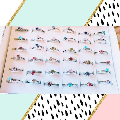 Lote 4 Cajas Anillos Surtidas X36u A $33 De Costo C/u