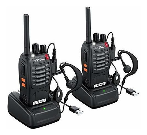 Walkie Talkies Recargables Con Auriculares 2 Piezas Radio