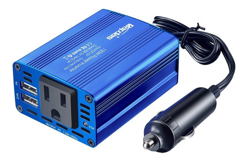 Inversor De Corriente Dc 12v A 110v Ac De 150w, Azul