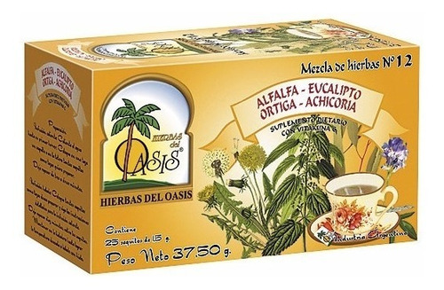 Imagen 1 de 1 de Té Hierbas Del Oasis Mezcla De Hierbas N12 Antidiabético