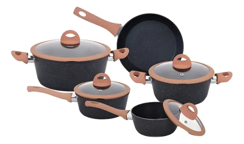Jogo de Panelas Indução 5 Peças - Viena Black, Casambiente Preto ...