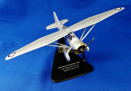 Miniatura Diecast 1/72, Avión Westland Lysander Mk1, 1939