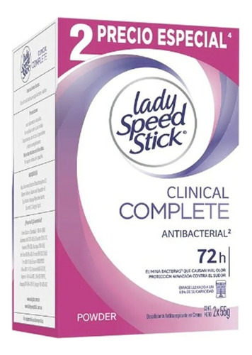 Desodorante Lady Speed Stick 2x Fragancia Neutra